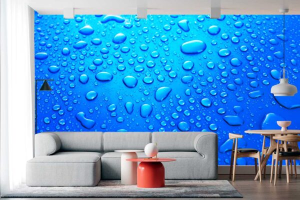 imagen de Fotomural gotas de agua azul en decoracionesenvinilo.com