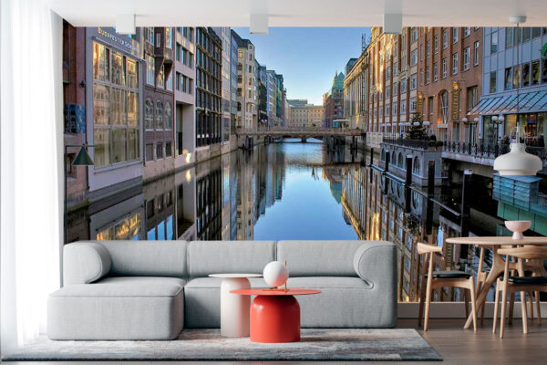 imagen de Fotomural canal en ciudad en decoracionesenvinilo.com