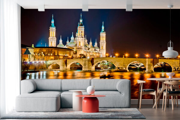 imagen de Fotomural El Pilar y Puente de Piedra en decoracionesenvinilo.com