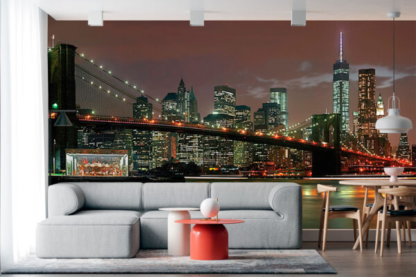 imagen de Fotomural New York luces noche en decoracionesenvinilo.com