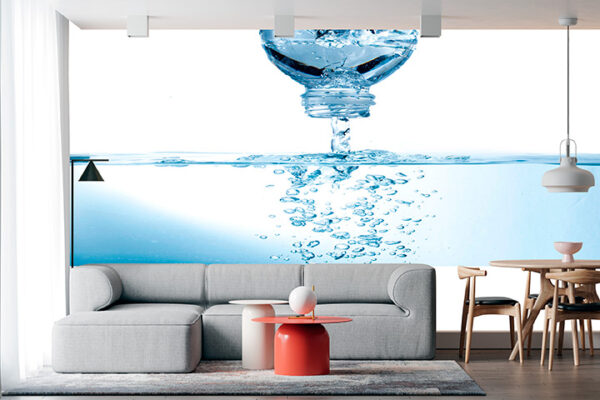 imagen de Fotomural botella de agua boca abajo en decoracionesenvinilo.com