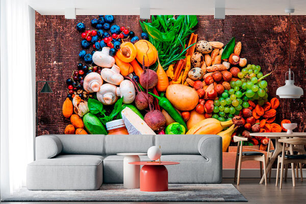 imagen de Fotomural variedad frutas y hortalizas en decoracionesenvinilo.com