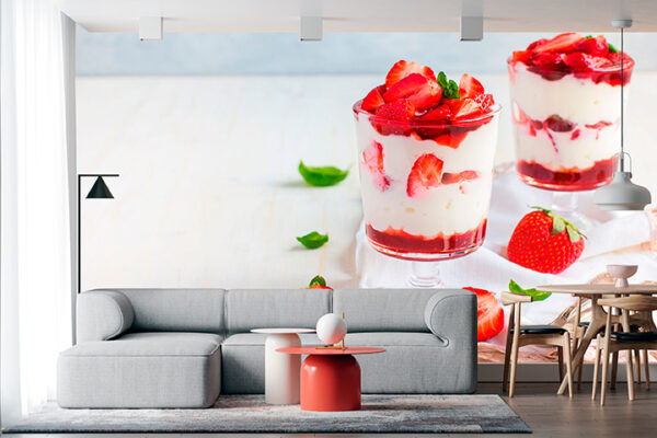 imagen de Fotomural postre fresa en decoracionesenvinilo.com