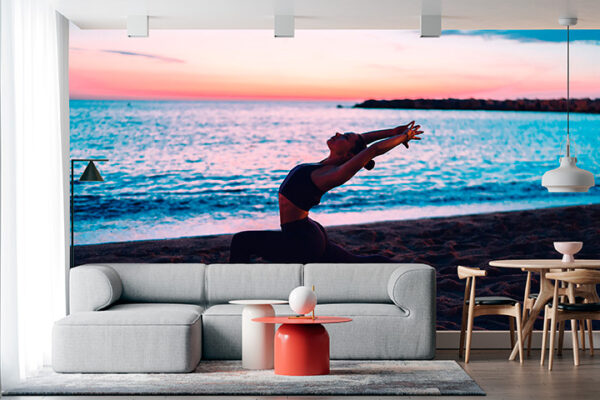 imagen de Fotomural chica haciendo yoga en decoracionesenvinilo.com
