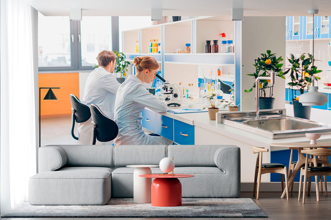 imagen de Fotomural científicas investigando en decoracionesenvinilo.com