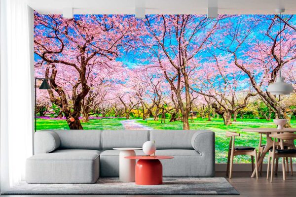 imagen de Fotomural arboles rosas en decoracionesenvinilo.com