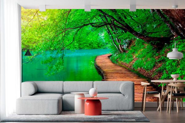imagen de Fotomural río con bosque en decoracionesenvinilo.com
