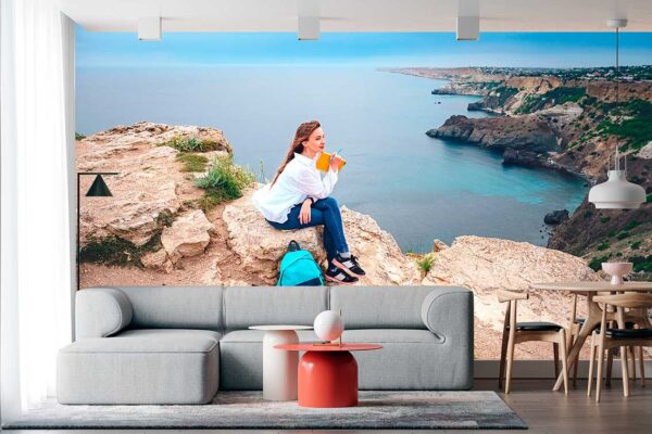 imagen de Fotomural mujer frente al mar en decoracionesenvinilo.com