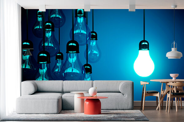 imagen de Fotomural bombillas colgadas en decoracionesenvinilo.com