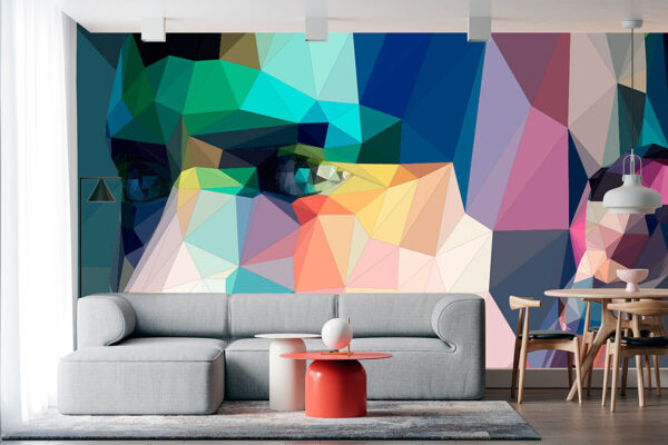 imagen de Fotomural mujer abstracta de perfil estilo cubista en decoracionesenvinilo.com
