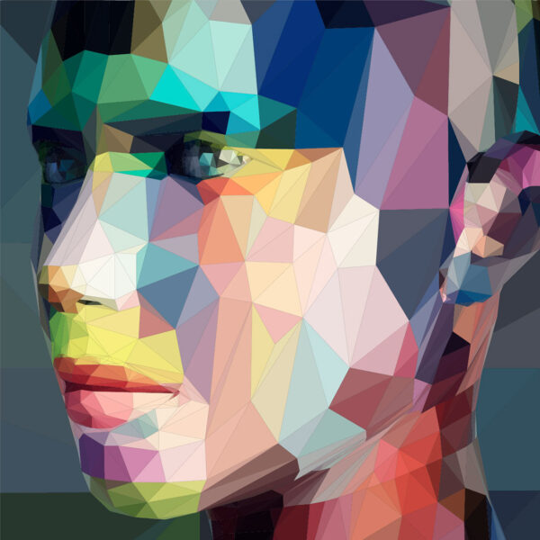 imagen de Fotomural mujer abstracta de perfil estilo cubista en decoracionesenvinilo.com