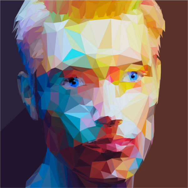 imagen de Fotomural hombre rubio abstracto estilo cubista en decoracionesenvinilo.com