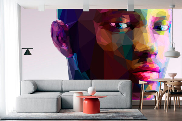 imagen de Fotomural rostro persona estilo cubista en decoracionesenvinilo.com