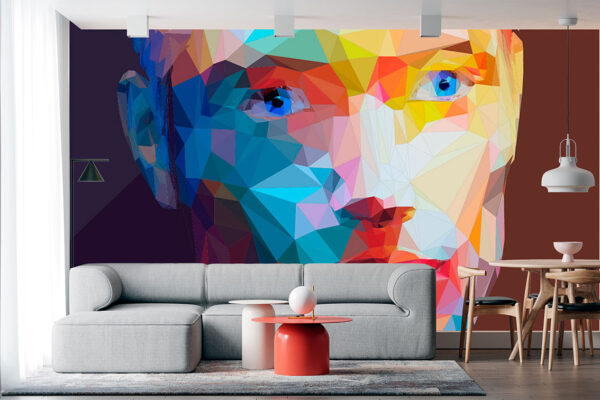 imagen de Fotomural hombre rubio abstracto estilo cubista en decoracionesenvinilo.com