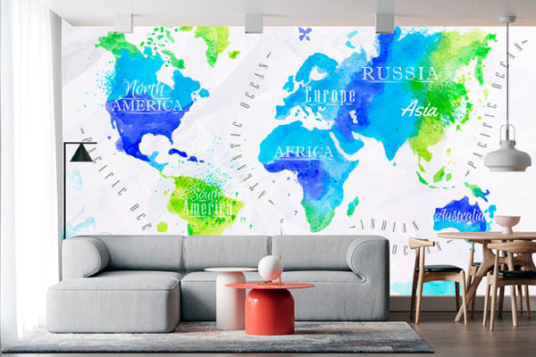 imagen de Fotomural mapa mundi continentes en decoracionesenvinilo.com