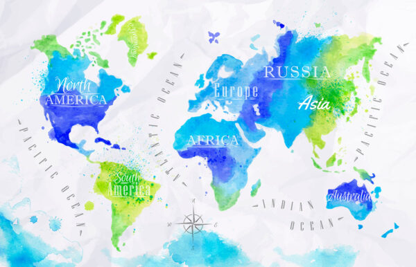 imagen de Fotomural mapa mundi continentes en decoracionesenvinilo.com
