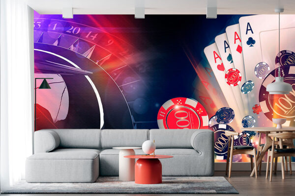imagen de Fotomural cartas fichas y juegos en decoracionesenvinilo.com