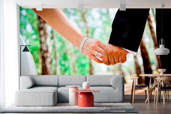 imagen de Fotomural manos matrimonio unidas en decoracionesenvinilo.com