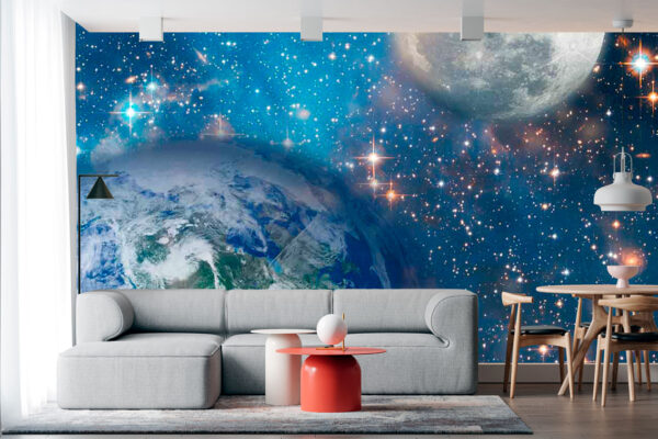 imagen de Fotomural espacio exterior con planetas en decoracionesenvinilo.com