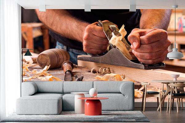 imagen de Fotomural lijando madera en decoracionesenvinilo.com