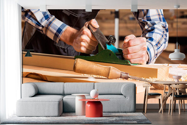imagen de Fotomural puliendo madera en decoracionesenvinilo.com