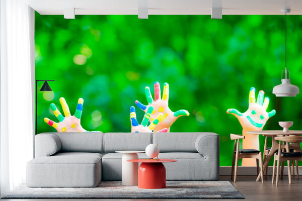 imagen de Fotomural manos pintadas en decoracionesenvinilo.com