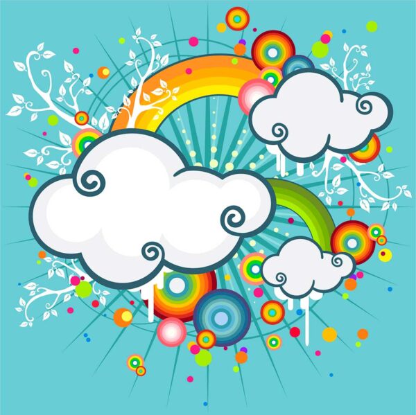 imagen de Fotomural fondo arcoiris infantil en decoracionesenvinilo.com