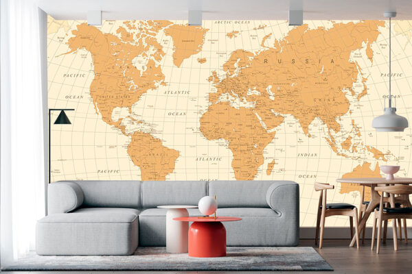 imagen de Fotomural mapa mundo vintage en decoracionesenvinilo.com