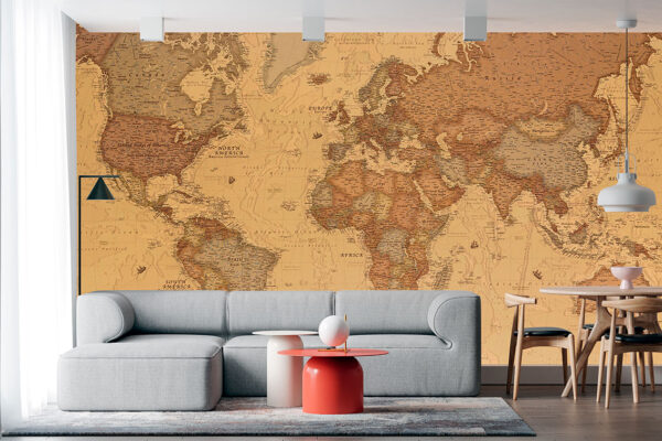 imagen de Fotomural mapa mundo antiguo en decoracionesenvinilo.com
