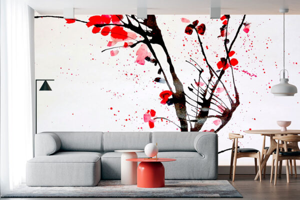 imagen de Fotomural flor pintura china en decoracionesenvinilo.com