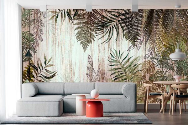 imagen de Fotomural hojas tropicales en decoracionesenvinilo.com