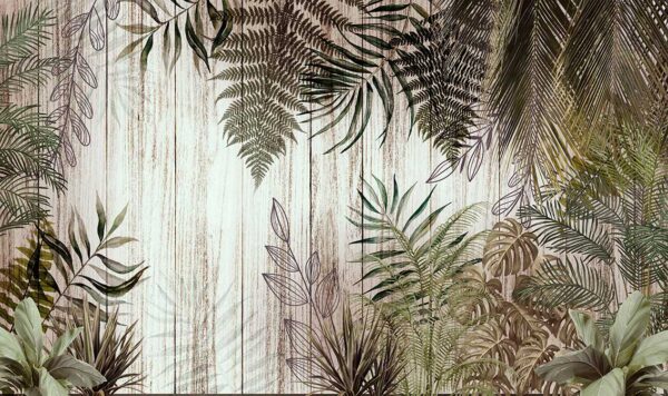 imagen de Fotomural hojas tropicales en decoracionesenvinilo.com