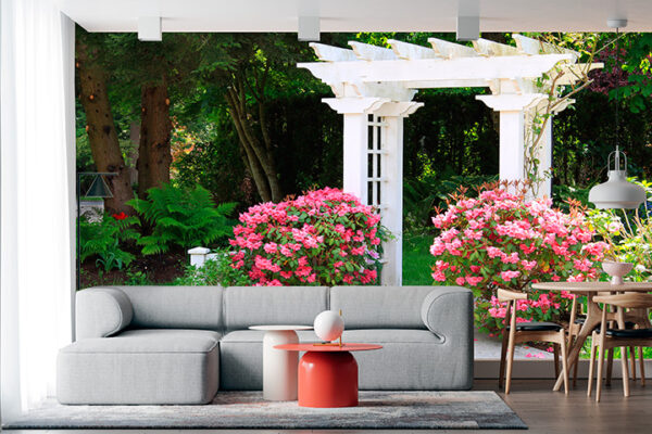 imagen de Fotomural jardín con rosas en decoracionesenvinilo.com