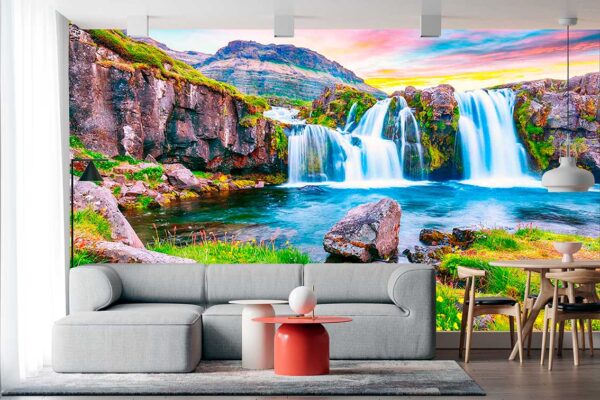 imagen de Fotomural cascada dibujo en decoracionesenvinilo.com