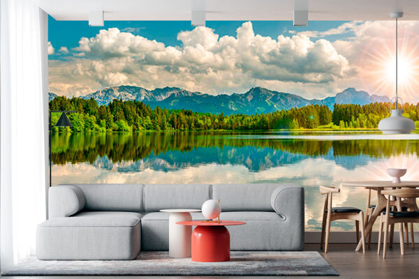 imagen de Fotomural montaña con lago en decoracionesenvinilo.com