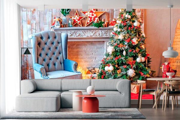 imagen de Fotomural salón navideño en decoracionesenvinilo.com