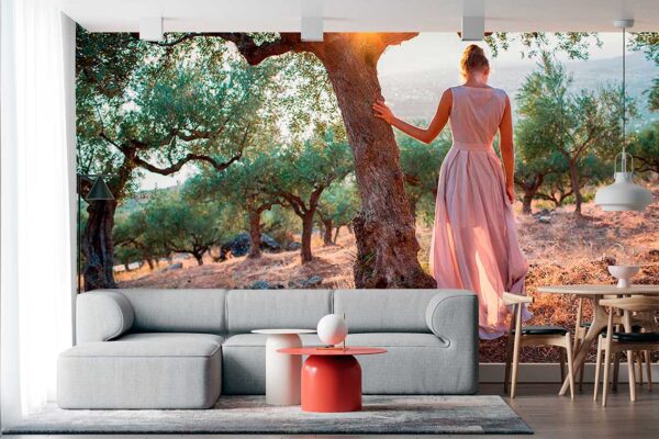imagen de Fotomural mujer vestido atardecer en decoracionesenvinilo.com