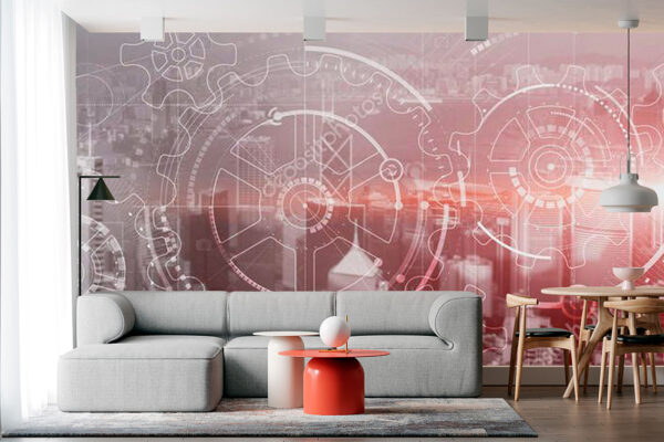 imagen de Fotomural mundo mecanizado en decoracionesenvinilo.com