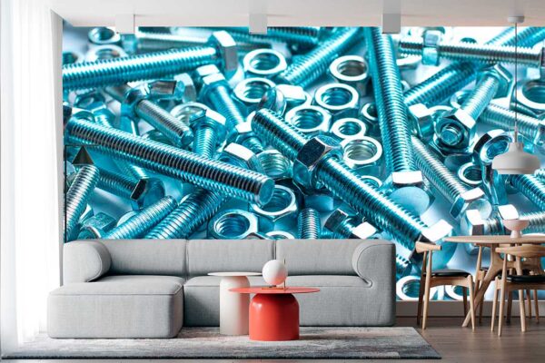 imagen de Fotomural tuercas y tornillos en decoracionesenvinilo.com