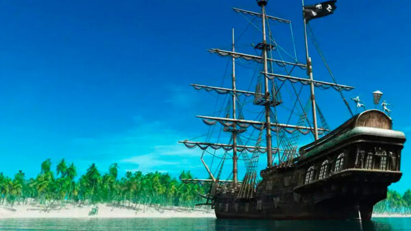 imagen de Fotomural barco frente isla en decoracionesenvinilo.com