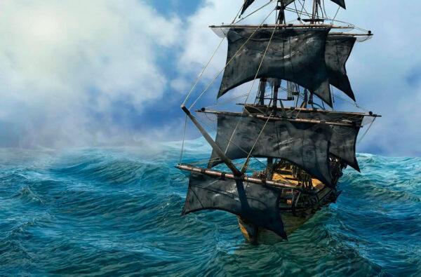 imagen de Fotomural barco y olas del mar en decoracionesenvinilo.com