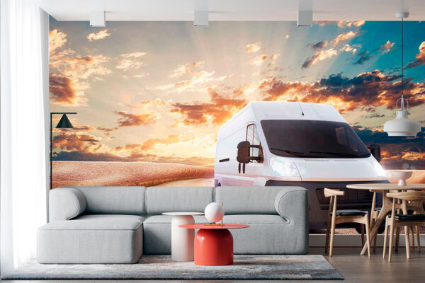 imagen de Fotomural furgoneta en carretera en decoracionesenvinilo.com