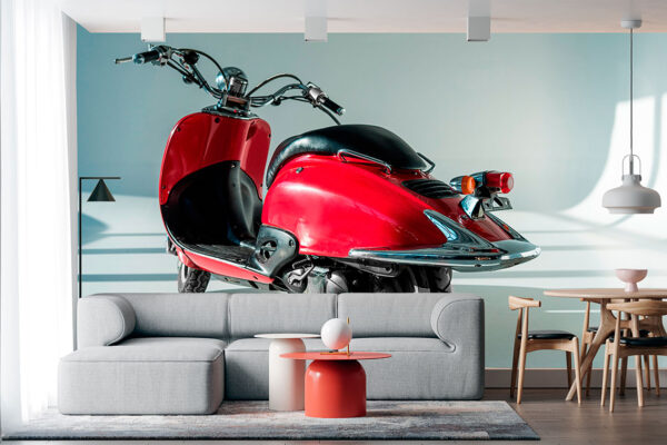 imagen de Fotomural moto Vespa roja en decoracionesenvinilo.com