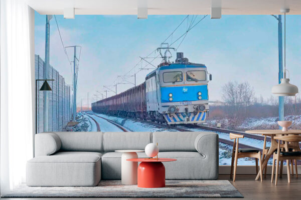 imagen de Fotomural ferrocarril nevado en decoracionesenvinilo.com